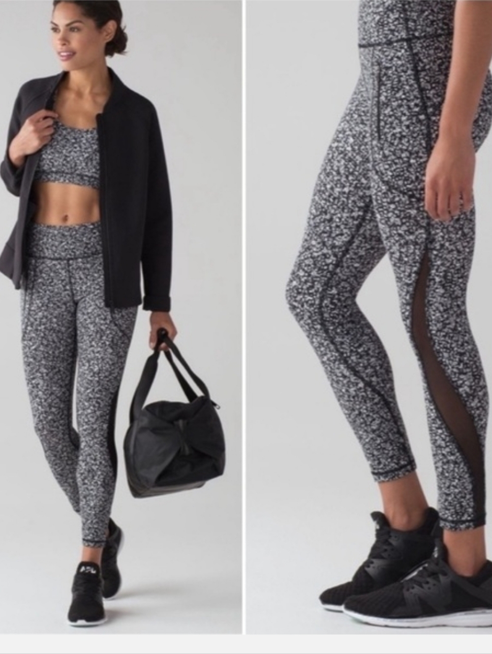 Lululemon Invigorate Leggings 7/8 Tight Daisy Dust Alpine White Black Ankle Sz8